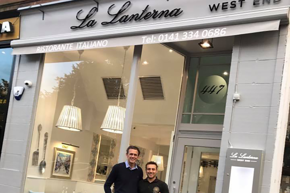 La Lanterna restaurant in West End Glasgow